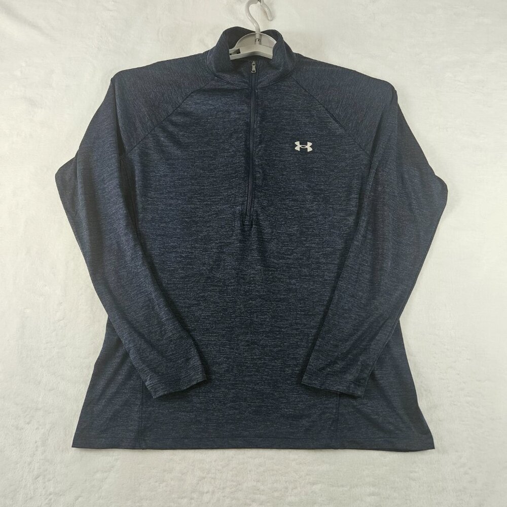 Under Armour Women's Sz L UA Tech Twist 1/2 Zip Long Sleeve Shirt 1320128 Blue - Picture 3 of 13